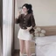 Áo len CDG dài tay cúc bản to chất len đan A065