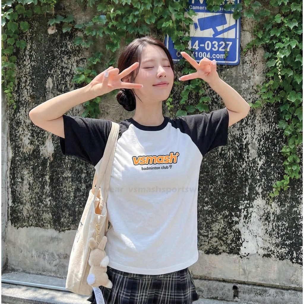 Áo Thun cầu lông tay Raglan Vải em bé Vsmash Sportswear LOGO THÊU Mềm mịn, Thoáng mát,Thấm hút, gym,thể thao