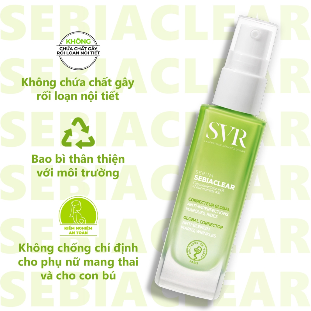 [HANNAH OLALA x SVR] Tinh chất giảm mụn, ngừa thâm, mềm mịn da SVR Sebiaclear Serum 30ml