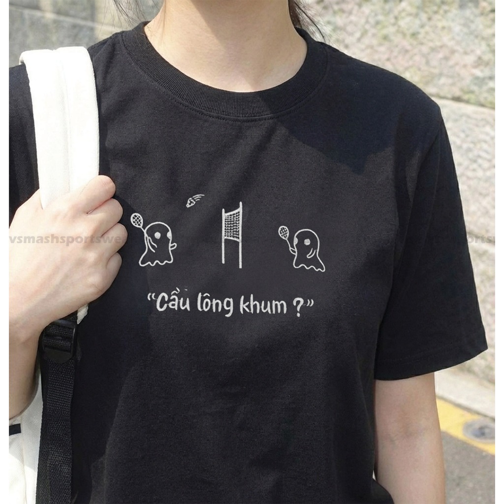 Áo Thun Cầu Lông Nam Nữ Vsmash Sportwear – Thêu "CẦU LÔNG KHUM" – Vải Bông Em Bé Mềm Mịn, Thoáng Mát, Thấm hút tốt