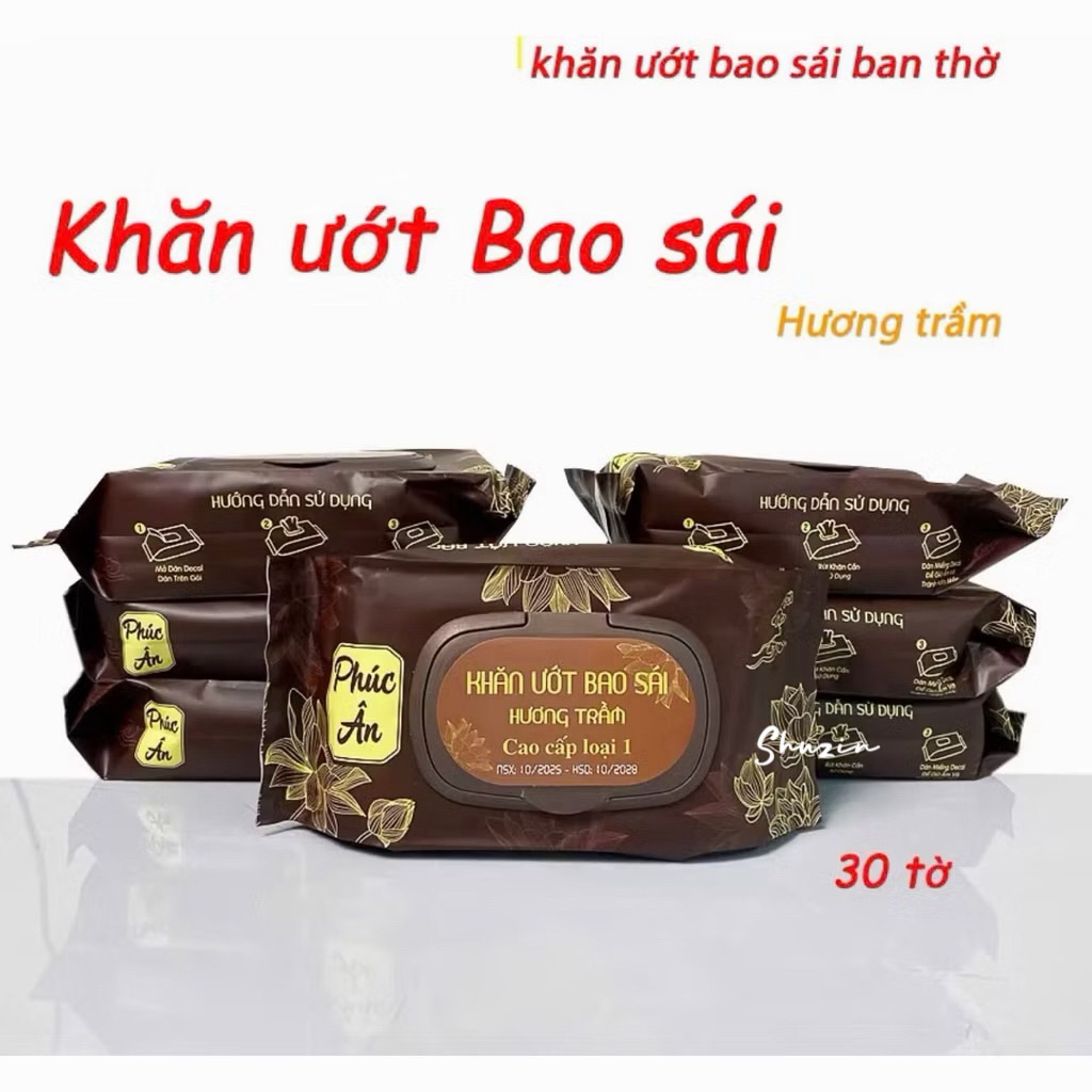 Khăn Ướt Lau Ban Thờ - Khăn Bao Sái Phúc Ân