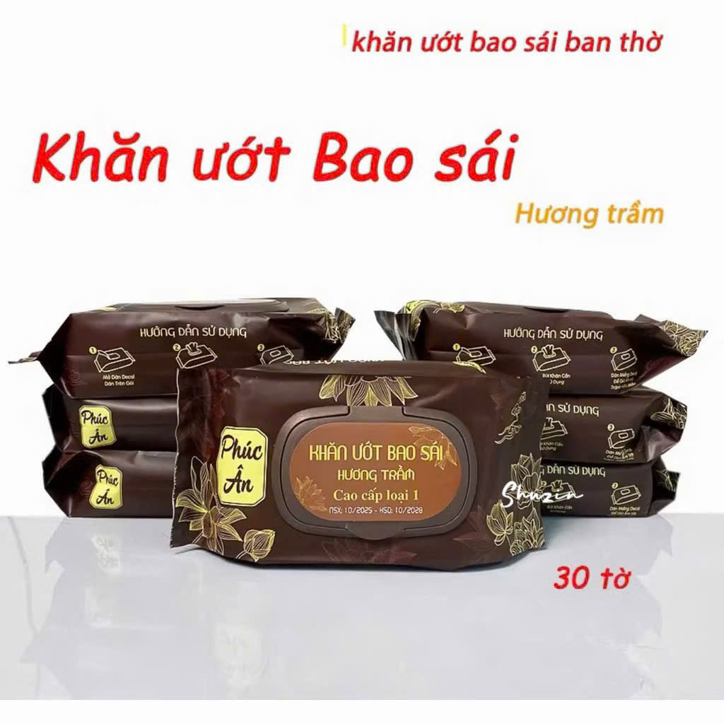 Khăn Ướt Lau Ban Thờ - Khăn Bao Sái Phúc Ân