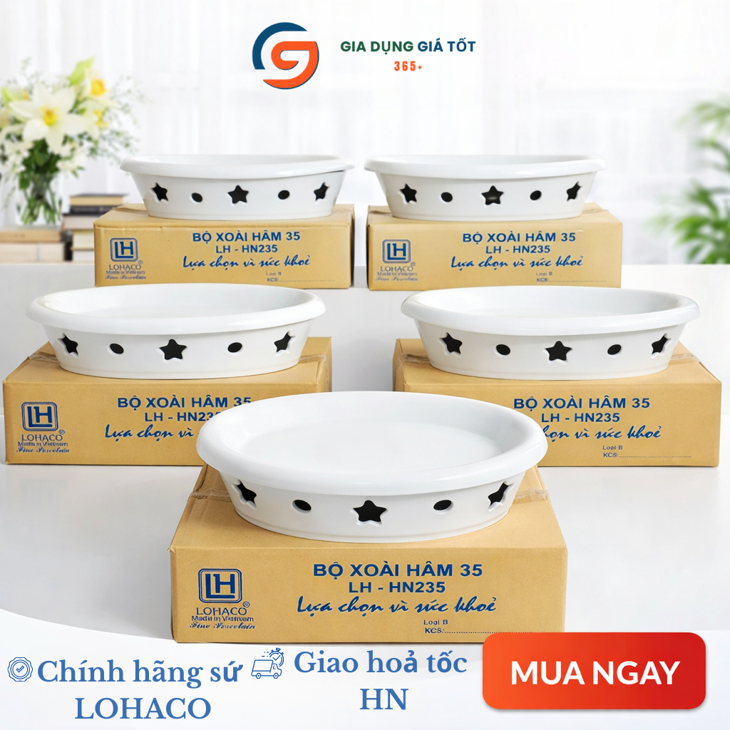 [HỎA TỐC HN] Bát nến hâm nóng LOHACO giữ nhiệt thức ăn, bát sứ có đế đốt nến hâm nóng món ăn, hấp cá