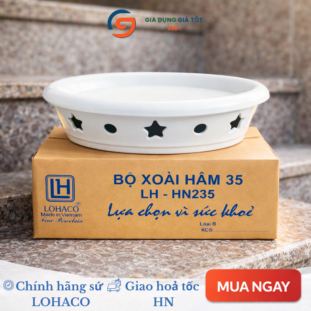 [HỎA TỐC HN] Bát nến hâm nóng LOHACO giữ nhiệt thức ăn, bát sứ có đế đốt nến hâm nóng món ăn, hấp cá