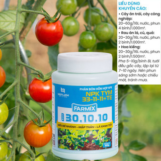 Phân Bón NPK FARMIX 30-10-10 TE – Kích chồi mạnh, Cây khỏe, Lá xanh đậm (Hũ 100gram)