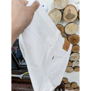 quần jean nam màu trắng dáng đứng vải nhật japan denim