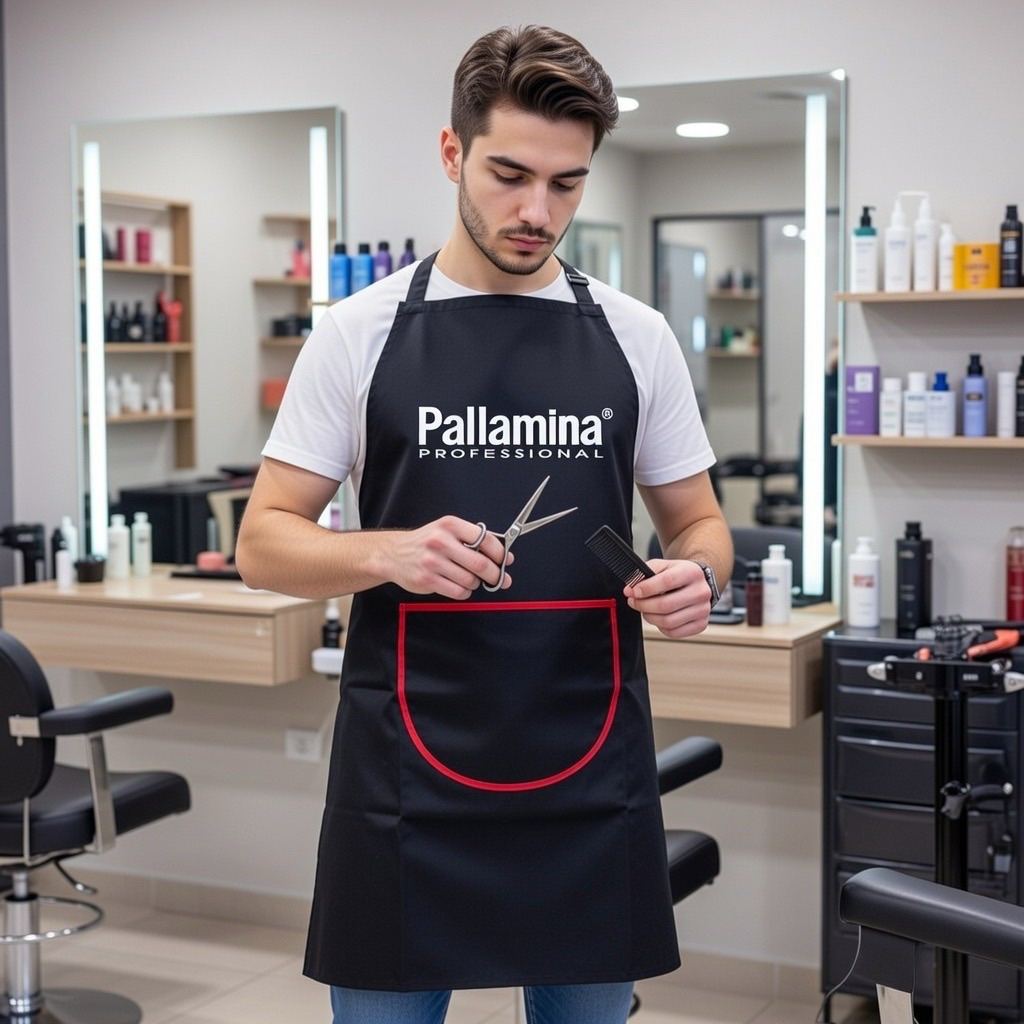 COMBO 5 ÁO TẠP DỀ CHO THỢ TÓC CHUYÊN NGHIỆP SALON HÃNG PALLAMINA MÀU ĐEN