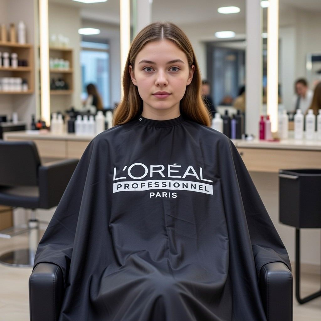 Áo choàng cắt - Áo choàng nhuộm - Tạp dề thợ tóc màu ĐEN chuyên nghiệp salon