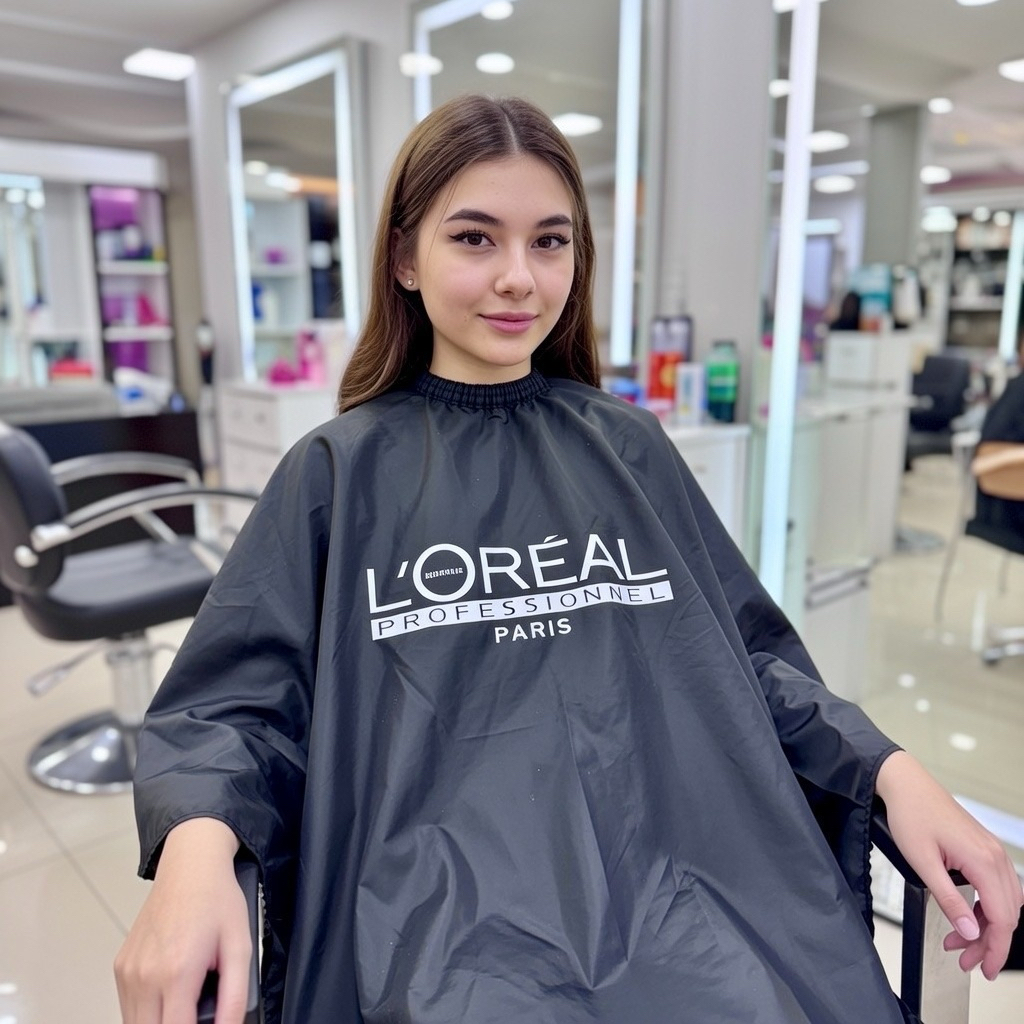 Áo choàng cắt - Áo choàng nhuộm - Tạp dề thợ tóc màu ĐEN chuyên nghiệp salon