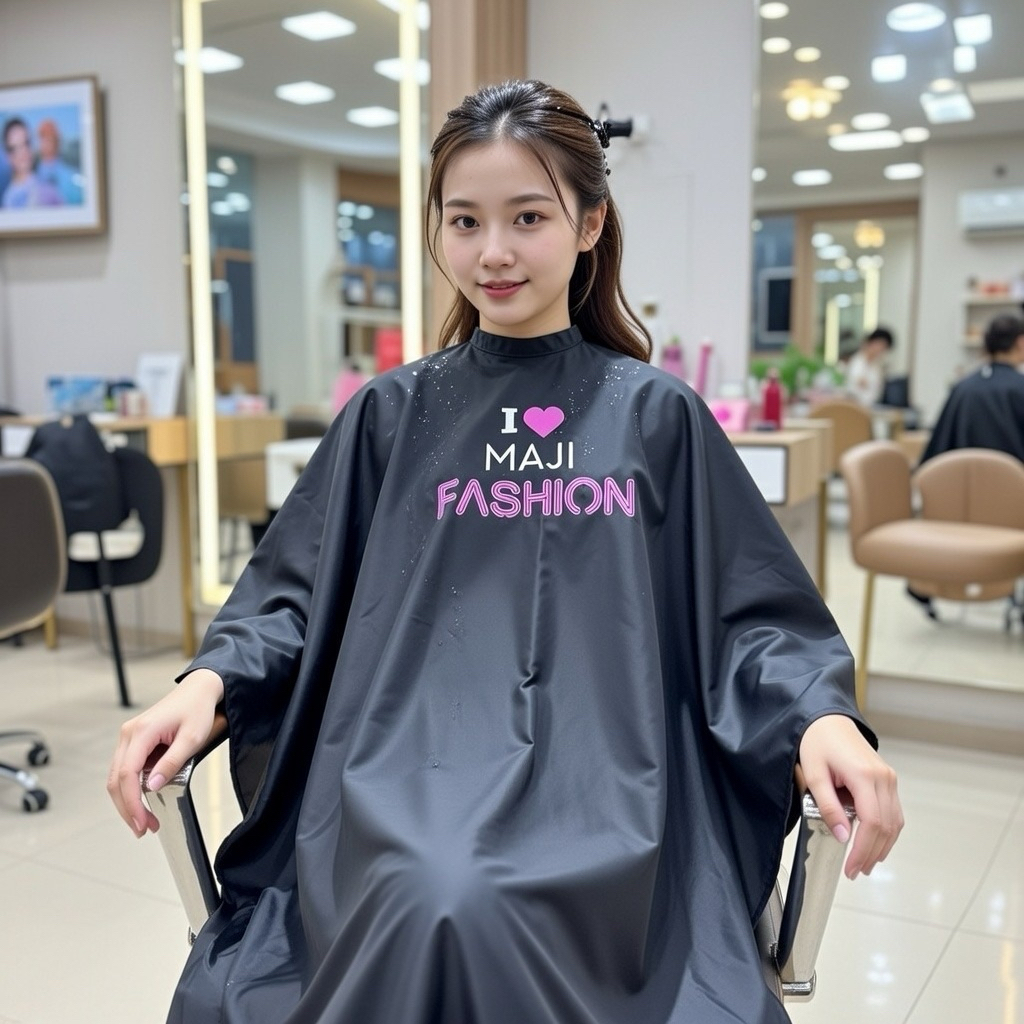 Áo choàng cắt - Áo choàng nhuộm - Tạp dề thợ tóc màu ĐEN chuyên nghiệp salon