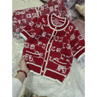 LT - Áo len nữ cộc tay len xù gai hoạ tiết mẫu cổ tròn, khuy cài cadigan free size 1547