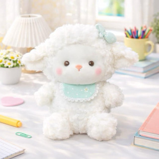 Gấu Bông Cừu Bông Đeo Yếm Nhiều Màu Đáng Yêu, Thú Nhồi Bông Mềm Mại Xinh Xắn, Quà Tặng & Trang Trí Đáng Yêu Cho Bé