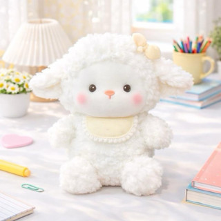 Gấu Bông Cừu Bông Đeo Yếm Nhiều Màu Đáng Yêu, Thú Nhồi Bông Mềm Mại Xinh Xắn, Quà Tặng & Trang Trí Đáng Yêu Cho Bé