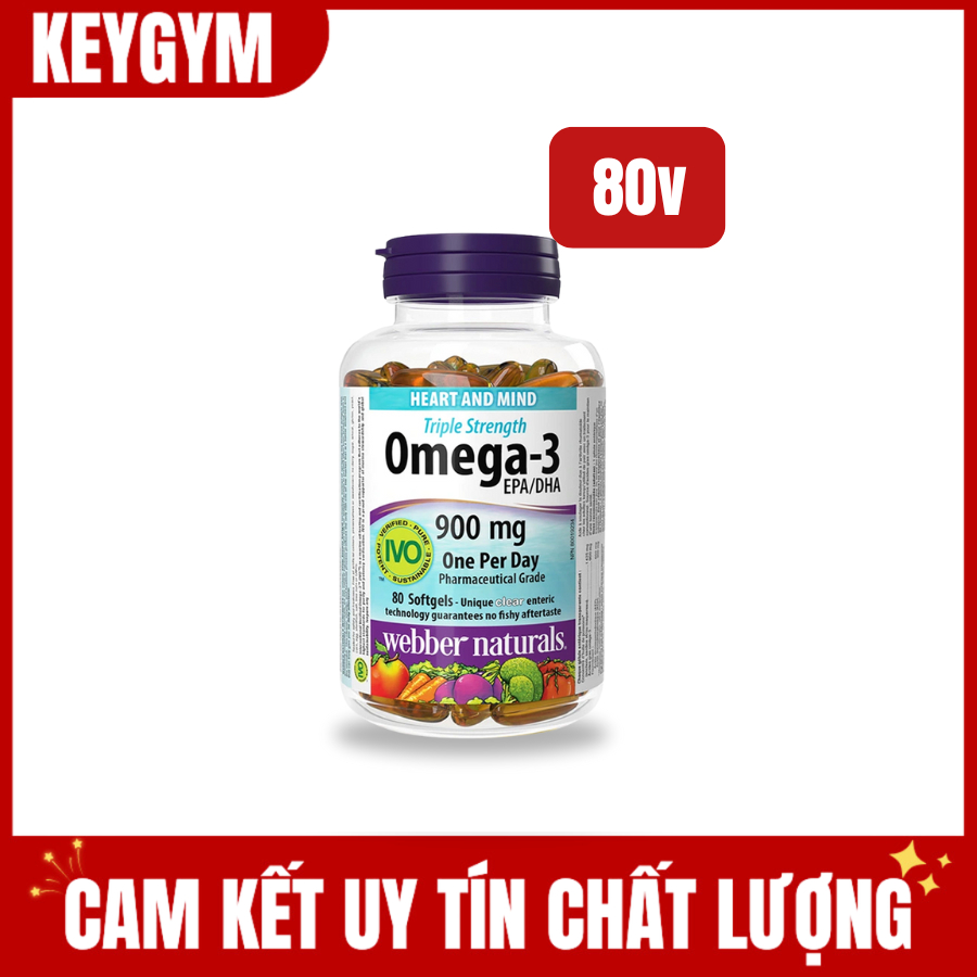 [KEYGYM][TẶNG QUÀ] Dầu Cá Webber Natruals Omega3 900mg, 120 Viên - KEYGYM.