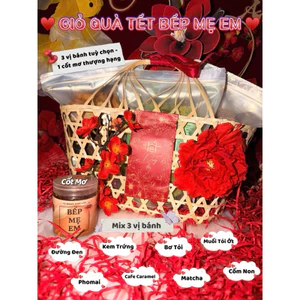 Giỏ Quà Tết Bếp Mẹ Em / Set 3 Vị Bánh : Tự Lựa Chọn Vị trong Ghi Chú - Tết Yêu Thương Đong Đầy Cùng QUÀ TẾT BẾP MẸ EM