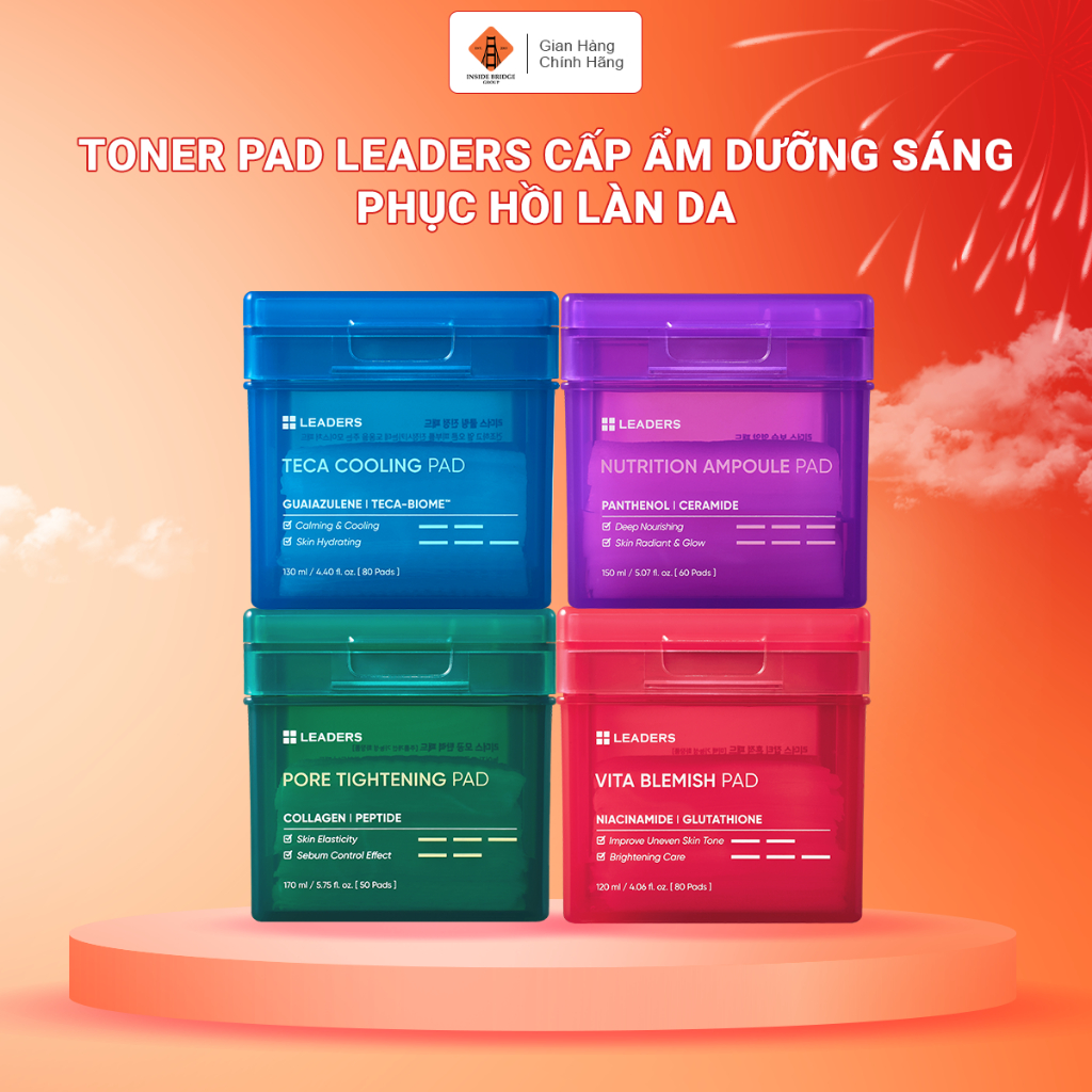 Toner Pad LEADERS Se Khít Lỗ Chân Lông Cấp Ẩm Phục Hồi Da Hộp 50/60/80 ...
