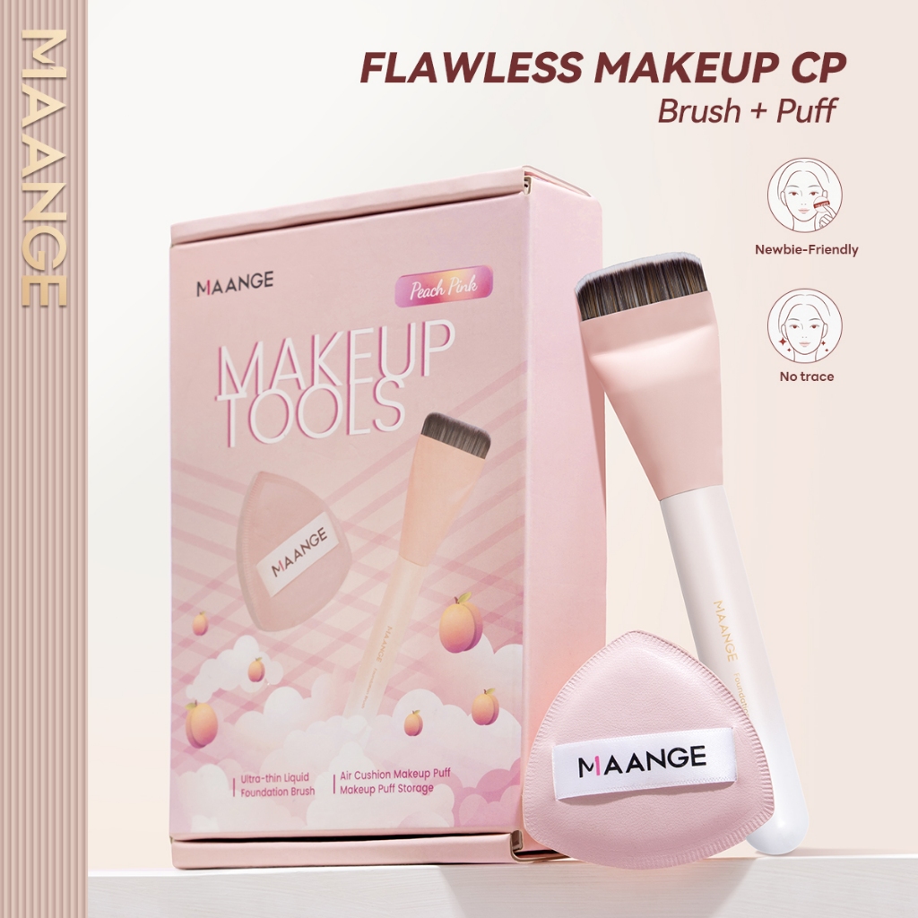 MAANGE Bộ cọ trang điểm cọ nền phẳng & Bảng màu mút tán kem nền Trang điểm Bộ-hoàn hảo chỉ trong vài giây 52099 | BigBuy360 - bigbuy360.vn