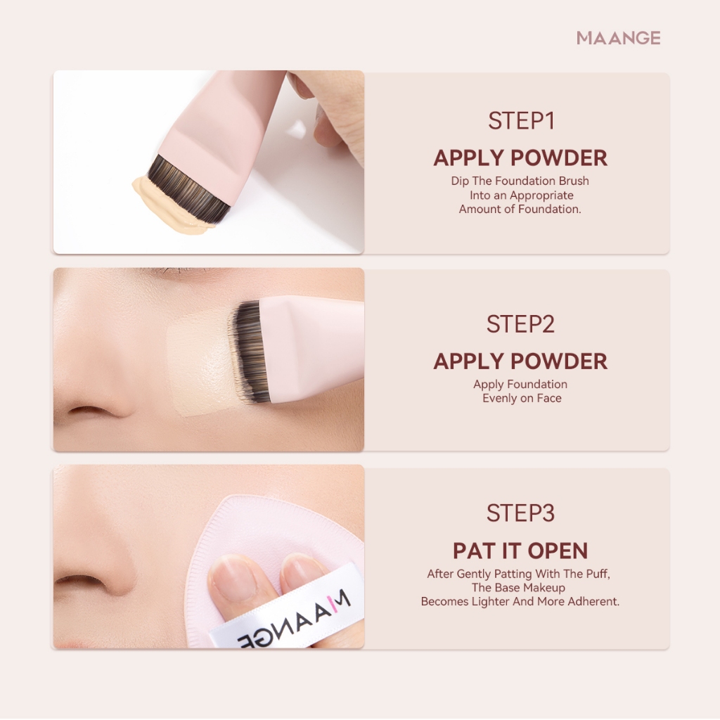 MAANGE Bộ cọ trang điểm cọ nền phẳng & Bảng màu mút tán kem nền Trang điểm Bộ-hoàn hảo chỉ trong vài giây 52099 | BigBuy360 - bigbuy360.vn