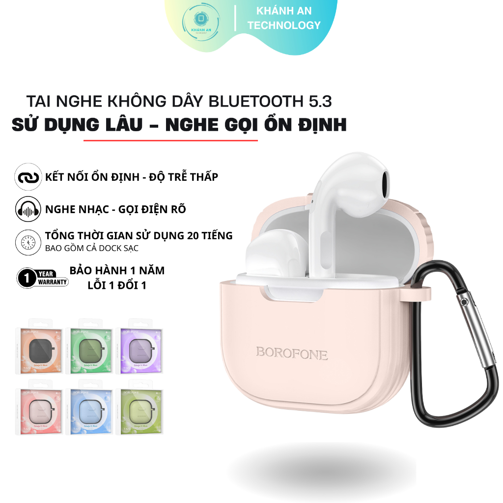 Tai Nghe Bluetooh BOROFONE BW29 | Bluetooth V5.3 Độ Trễ Thấp | Hỗ Trợ Đàm Thoại - Bảo Hành 1 Năm
