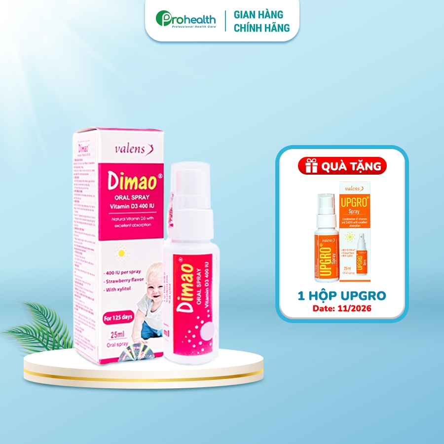 Dimao Vitamin D3 Dạng Xịt, Giúp Hỗ Trợ Phòng Ngừa Thiếu Vitamin D, Hỗ ...