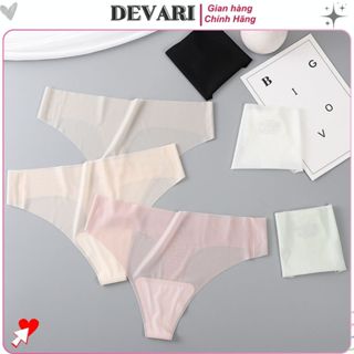 Quần lót nữ đúc su lụa băng tàng hình không lộ viền co giãn đáy lót cotton kháng khuẩn DEVARI L617