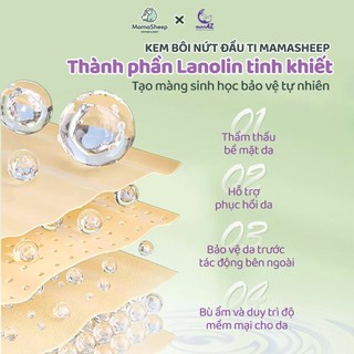 Kem Bôi Nứt Đầu Ti MamaSheep NutriAZ Cho Mẹ Bầu Sau Sinh, Thành Phần Lanolin Tinh Khiết, Dưỡng Ẩm Nhũ Hoa, Nhập Khẩu Hàn