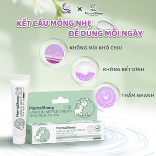 Kem Bôi Nứt Đầu Ti MamaSheep NutriAZ Cho Mẹ Bầu Sau Sinh, Thành Phần Lanolin Tinh Khiết, Dưỡng Ẩm Nhũ Hoa, Nhập Khẩu Hàn