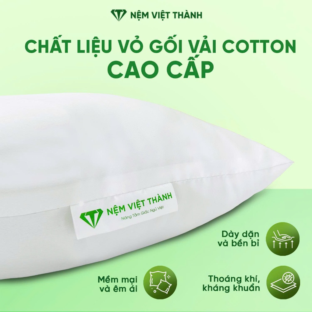 [COMBO KHUYẾN MÃI] Gối Nằm Gòn Việt Thành 40x60, 50x70, Hút Chân Không, Êm Ái, Nâng Đỡ, Hỗ Trợ Cổ, Khóa Kéo Tiện Lợi.