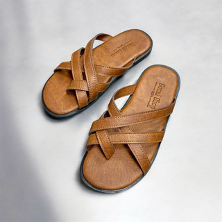 Dép Sandal Da Nam Quai Chéo Xỏ Ngón Phong Cách Thời Trang Tối Giản [ Xịn 1 ]