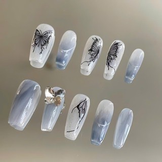 NANTY Nailbox thiết kế màu xanh bướm đính đá M323
