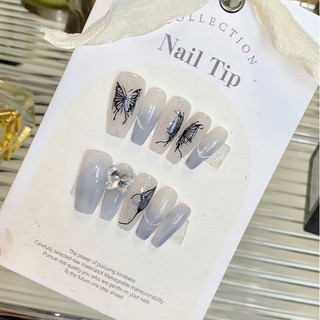 NANTY Nailbox thiết kế màu xanh bướm đính đá M323