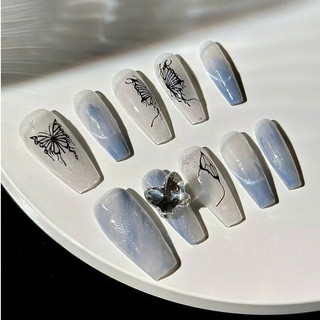 NANTY Nailbox thiết kế màu xanh bướm đính đá M323