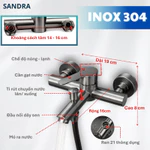 Củ Sen Nóng Lạnh Inox 304 Cao Cấp Mạ Xám | CR-116X | Phối Vòi Sen Nhà Tắm Và Cài Treo Cùng Màu — ảnh 4
