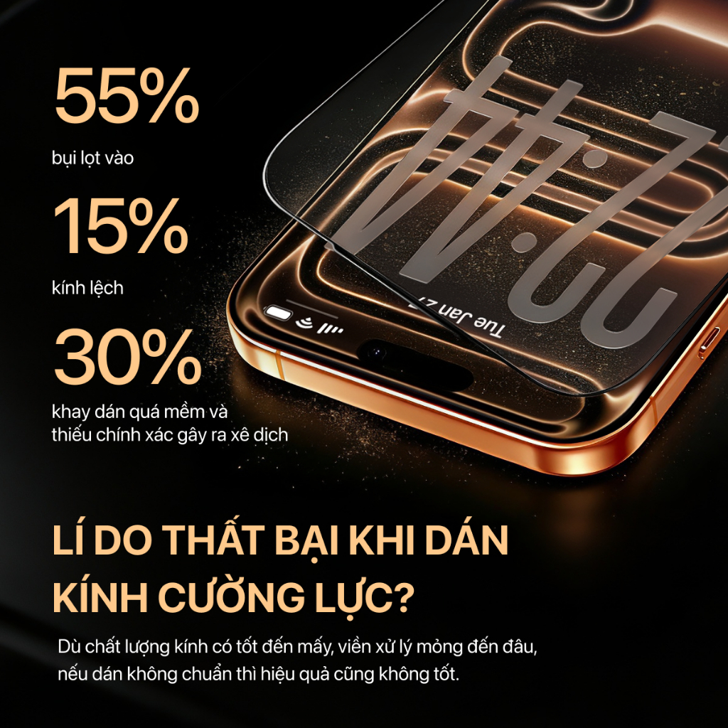 【17 16 Pro Max】Kính Cường Lực iPhone Chống Nhìn Trộm Trong Suốt Khung Tự Dán Viền Đen Mỏng Hạn Chế Không Bám Vân Tay Màn