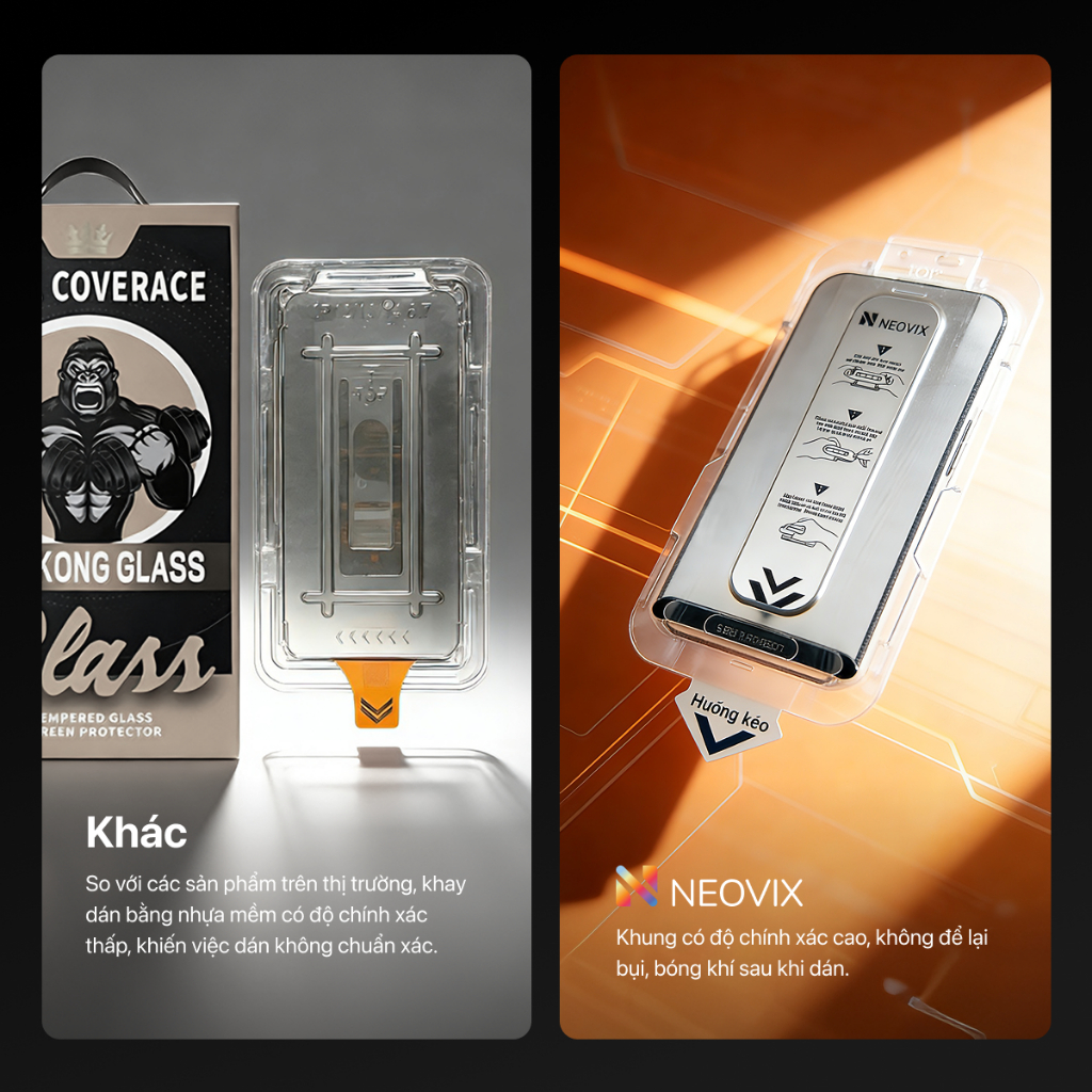 【17 16 Pro Max】Kính Cường Lực iPhone Chống Nhìn Trộm Trong Suốt Khung Tự Dán Viền Đen Mỏng Hạn Chế Không Bám Vân Tay Màn