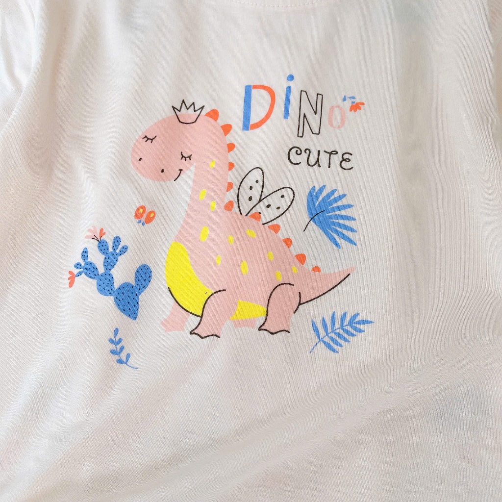 Bộ dài tay cho bé sợi sồi Modal Lá Homewear A376, đồ ngủ mát bé trai gái khủng long kitty dễ thương