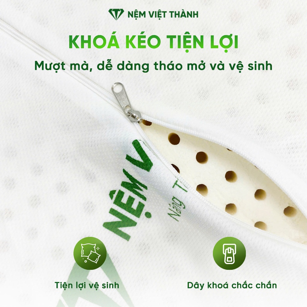 [COMBO KHUYẾN MÃI] Gối Nằm Cao Su Thiên Nhiên Việt Thành, Công Nghệ Gợn Sóng Massage, Hỗ Trợ Nâng Đỡ Tốt Vùng Cổ Gáy.