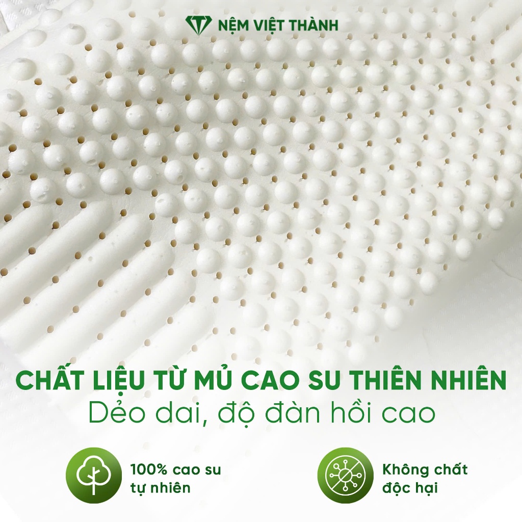 [COMBO KHUYẾN MÃI] Gối Nằm Cao Su Thiên Nhiên Việt Thành, Công Nghệ Gợn Sóng Massage, Hỗ Trợ Nâng Đỡ Tốt Vùng Cổ Gáy.