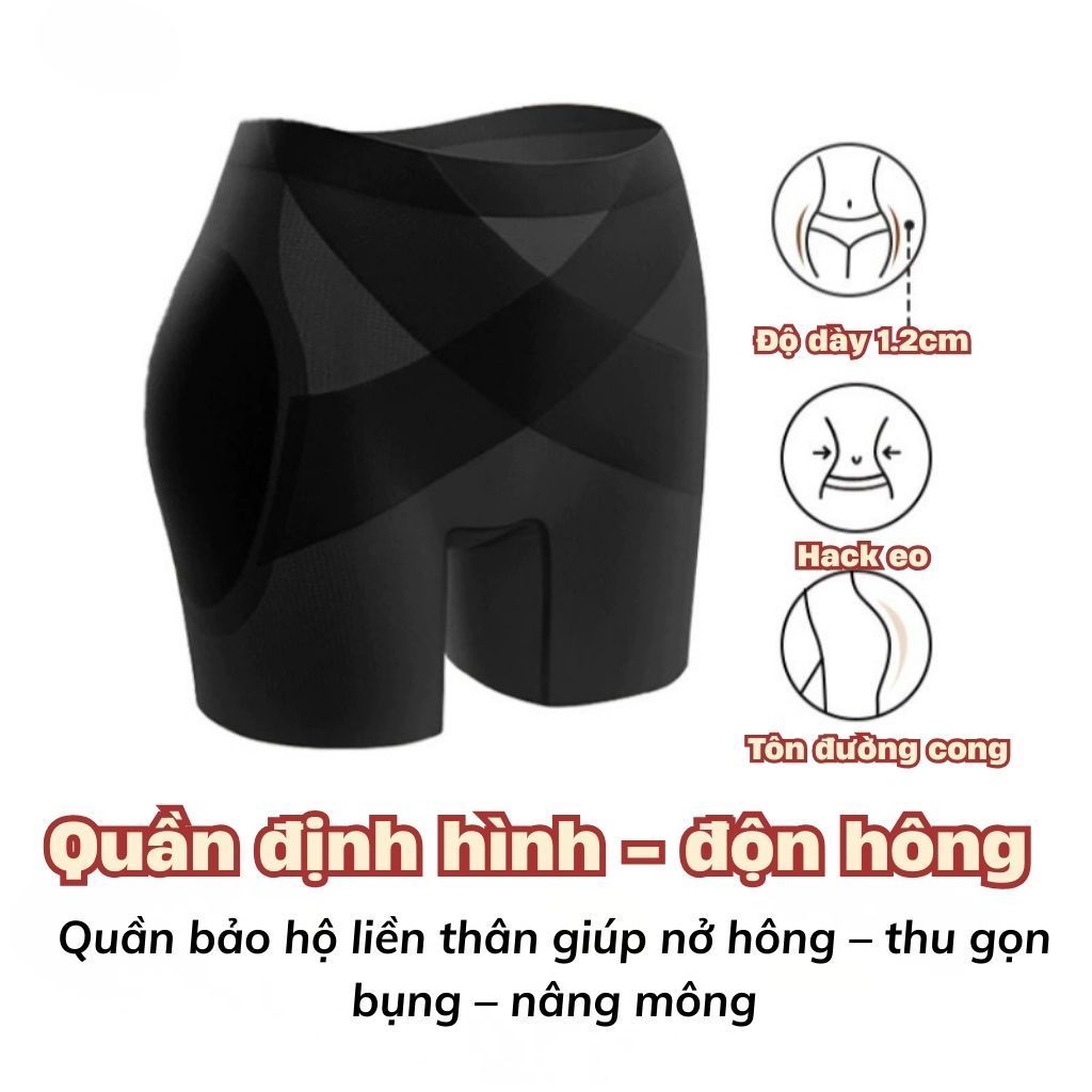 Quần độn hông định hình tôn dáng hack eo thon gọn mặc váy body đồ ôm thoáng khí co giãn LANIXA N2028