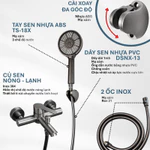 Củ Sen Nóng Lạnh Inox 304 Cao Cấp Mạ Xám | CR-116X | Phối Vòi Sen Nhà Tắm Và Cài Treo Cùng Màu — ảnh 7