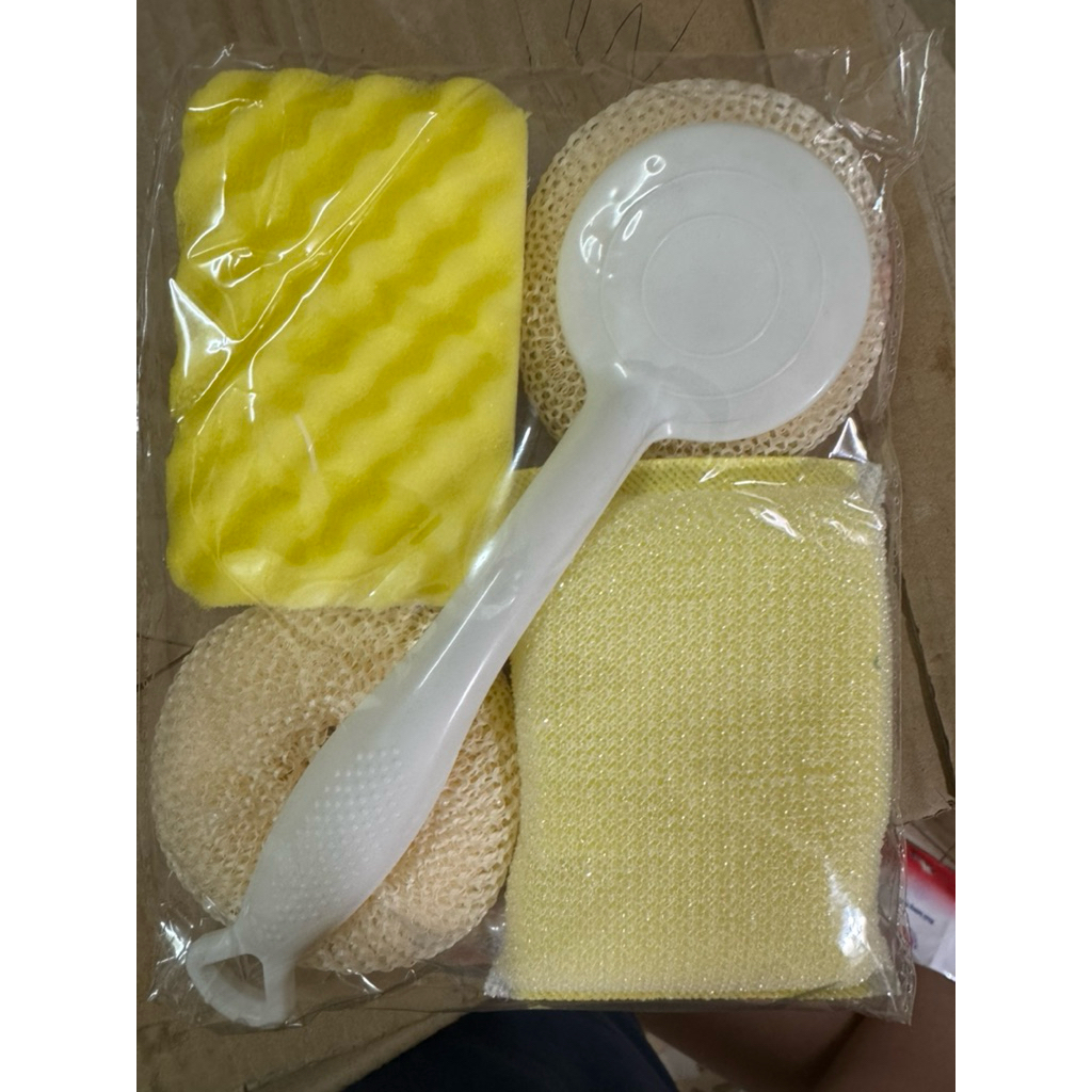 bộ vệ sinh dọn dẹp bếp ( cây vệ sinh bồn rửa + miếng bọt biển + miếng lưới rửa nồi)