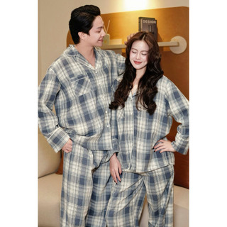 𝗛𝗮̀𝗻𝗴 𝗰𝗵𝗶́𝗻𝗵 𝗵𝗮̃𝗻𝗴 Bộ Đồ Ngủ Pyjama nam nữ mặc nhà kẻ thô dạ form unisex  - ON WORKSHOP