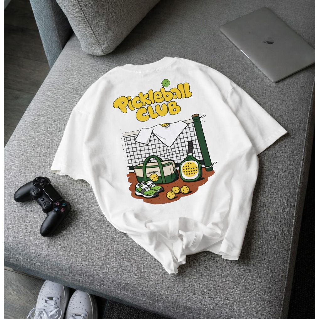 Áo Thun Cầu Lông Nam Nữ Vsmash Sportwear Graphic "Pickleball CLUB" – Vải Bông Em Bé Mềm Mịn, Thoáng Mát, Thấm hút tốt