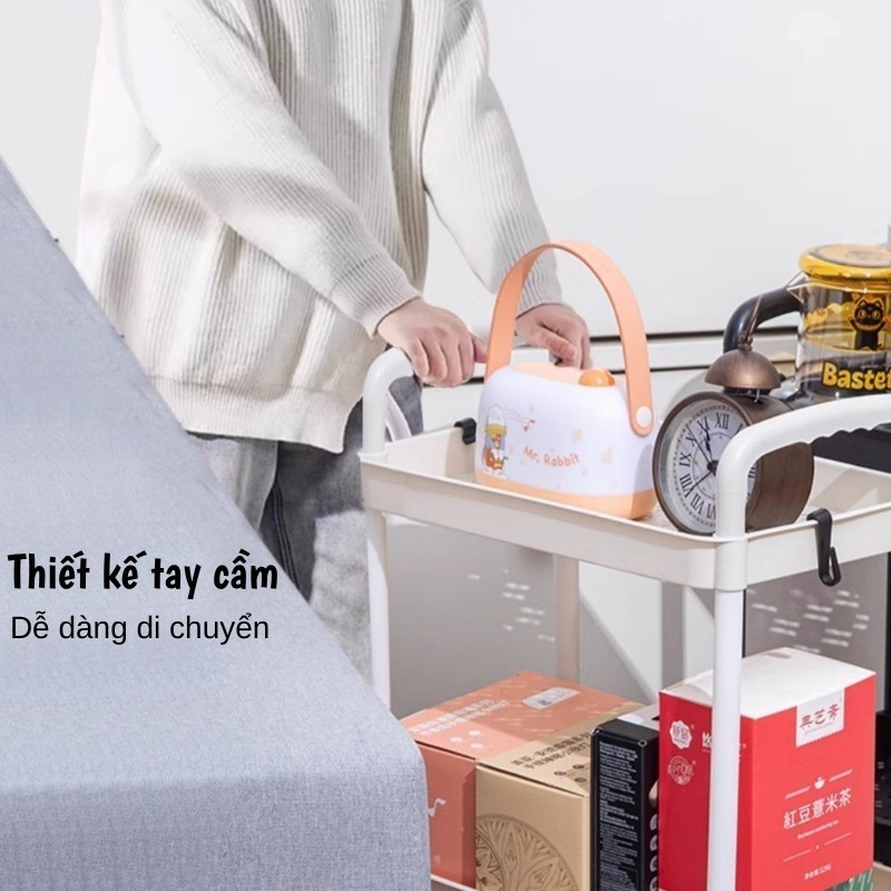 GiantMeng - Kệ Đa Năng 4Tầng Có Bánh Xe - Kệ Bỉm Sữa, Đẩy Spa Di Chuyển Linh Hoạt, Mặt Lưới Tiện Lợi