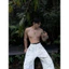 Quần dài Baggy Jeans trắng vẩy sơn ống cong Devotus Local Brand - Ink Pants trắng vẩy sơn