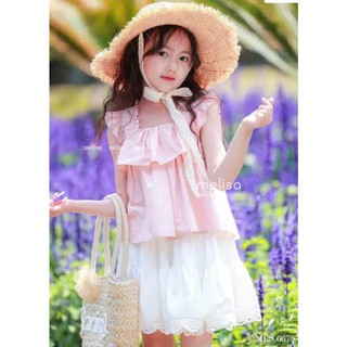 [B&G] Sét váy tone hồng pastel – trắng tinh khôi, thiết kế bèo nhún xinh xắn cho bé gái từ 10-45kg