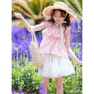 [B&G] Sét váy tone hồng pastel – trắng tinh khôi, thiết kế bèo nhún xinh xắn cho bé gái từ 10-45kg