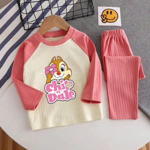 🌸 ĐỒ BỘ BÉ GÁI DÀI TAY GÂN MỀM MỊN – HÌNH DỄ THƯƠNG 🌸 DG497