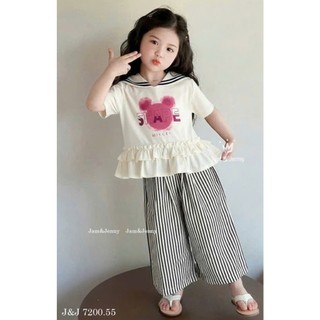 [B&G] Sét bộ áo cổ thủy thủ + quần culottes sọc cực trendy cho bé gái từ 2-12 tuổi