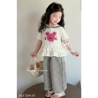 [B&G] Sét bộ áo cổ thủy thủ + quần culottes sọc cực trendy cho bé gái từ 2-12 tuổi